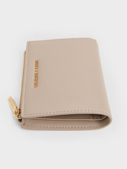 CHARLES & KEITH New | Harmonee Top-Zip Small Wallet - Taupe