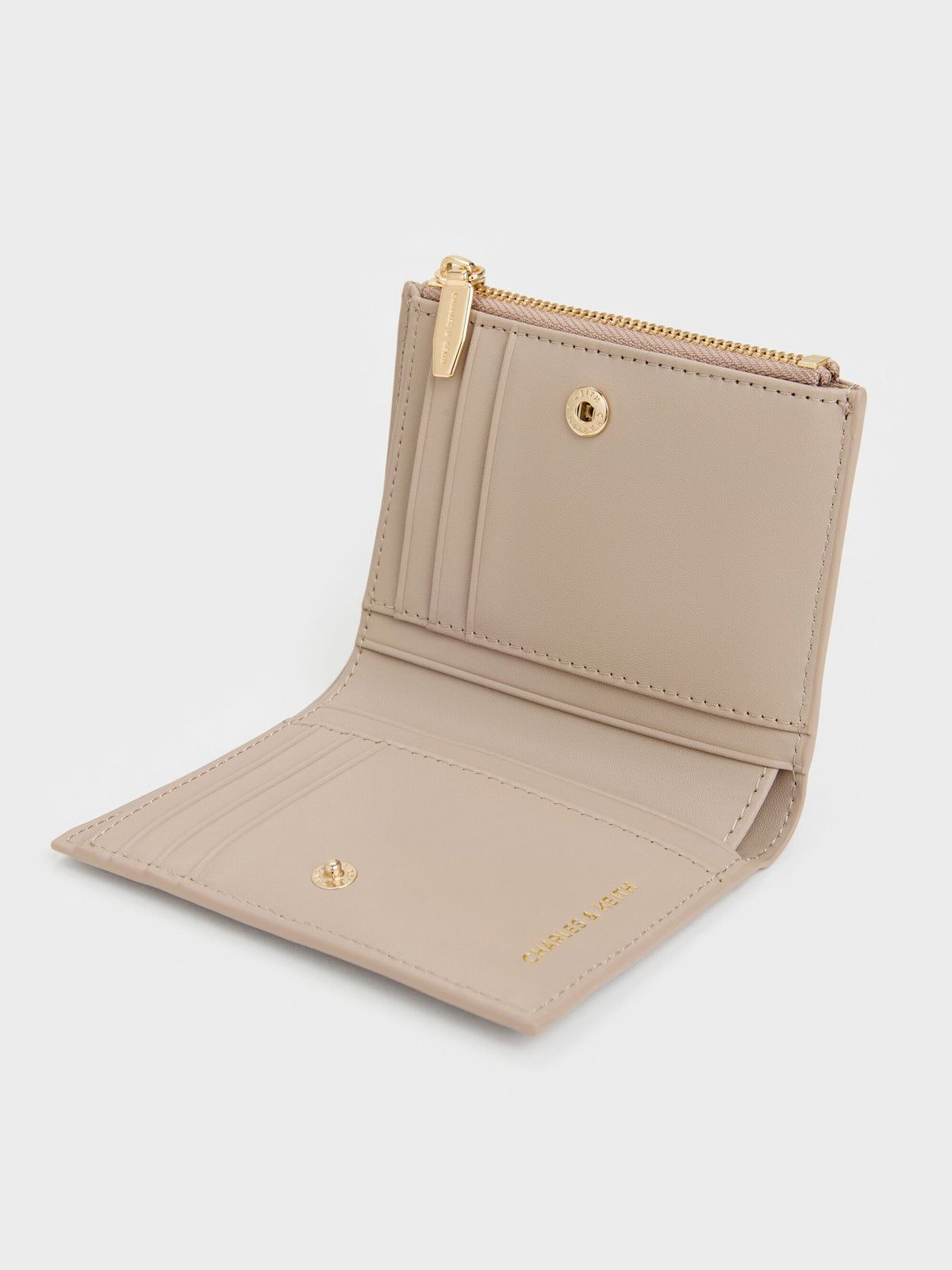 CHARLES & KEITH New | Harmonee Top-Zip Small Wallet - Taupe