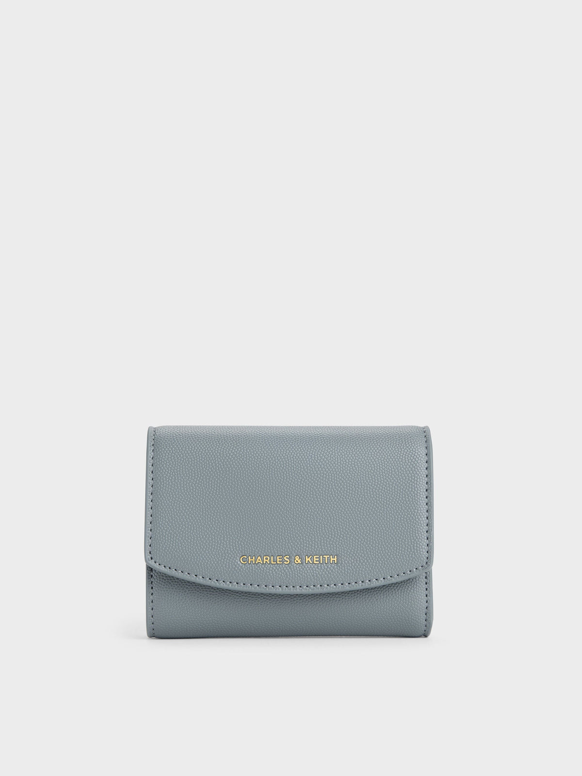 CHARLES & KEITH Exclusive | Briony Curved Flap Wallet - Smoky Blue