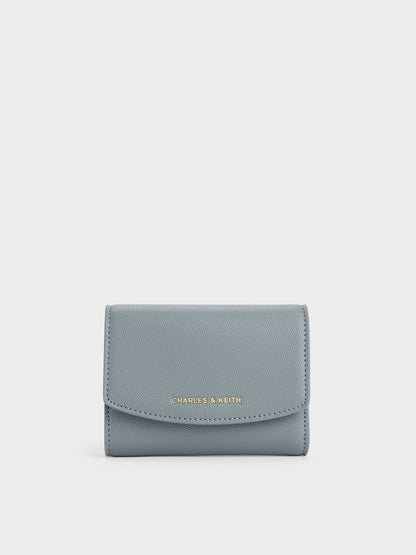 CHARLES & KEITH Exclusive | Briony Curved Flap Wallet - Smoky Blue