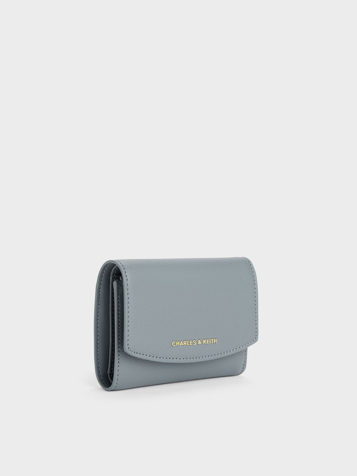 CHARLES & KEITH Exclusive | Briony Curved Flap Wallet - Smoky Blue