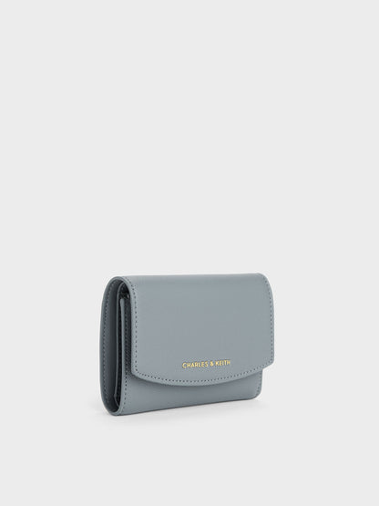 CHARLES & KEITH Exclusive | Briony Curved Flap Wallet - Smoky Blue