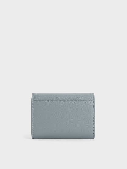 CHARLES & KEITH Exclusive | Briony Curved Flap Wallet - Smoky Blue