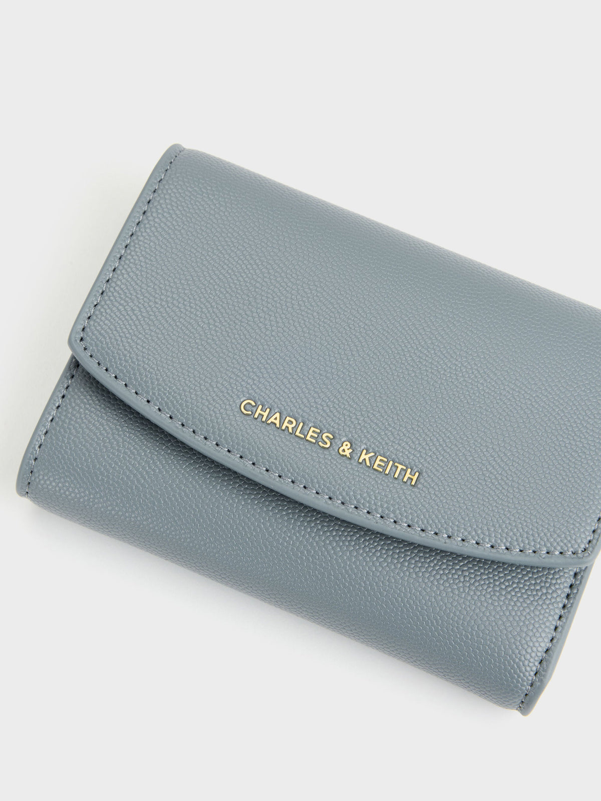 CHARLES & KEITH Exclusive | Briony Curved Flap Wallet - Smoky Blue