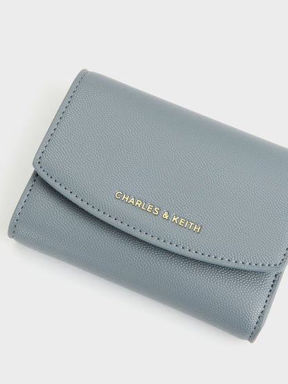 CHARLES & KEITH Exclusive | Briony Curved Flap Wallet - Smoky Blue
