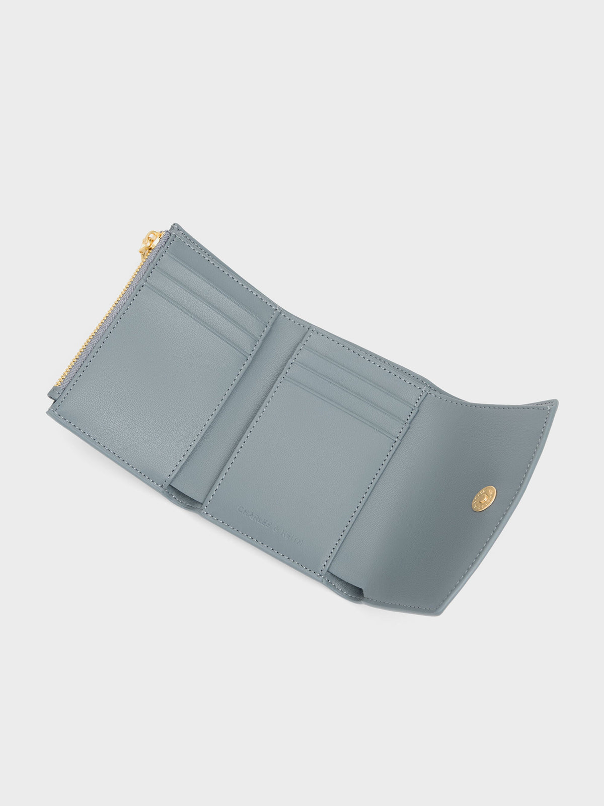 CHARLES & KEITH Exclusive | Briony Curved Flap Wallet - Smoky Blue