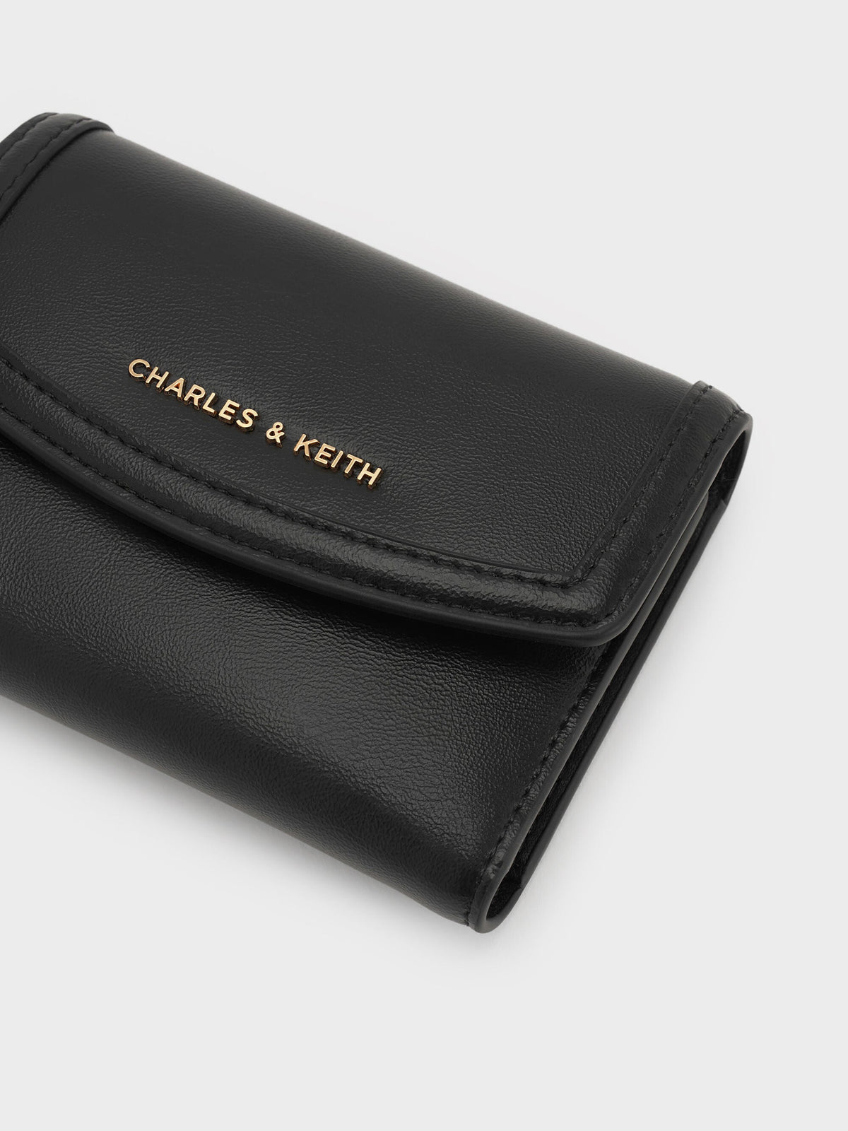 CHARLES & KEITH Value | Haylen Front-Flap Small Wallet - Black