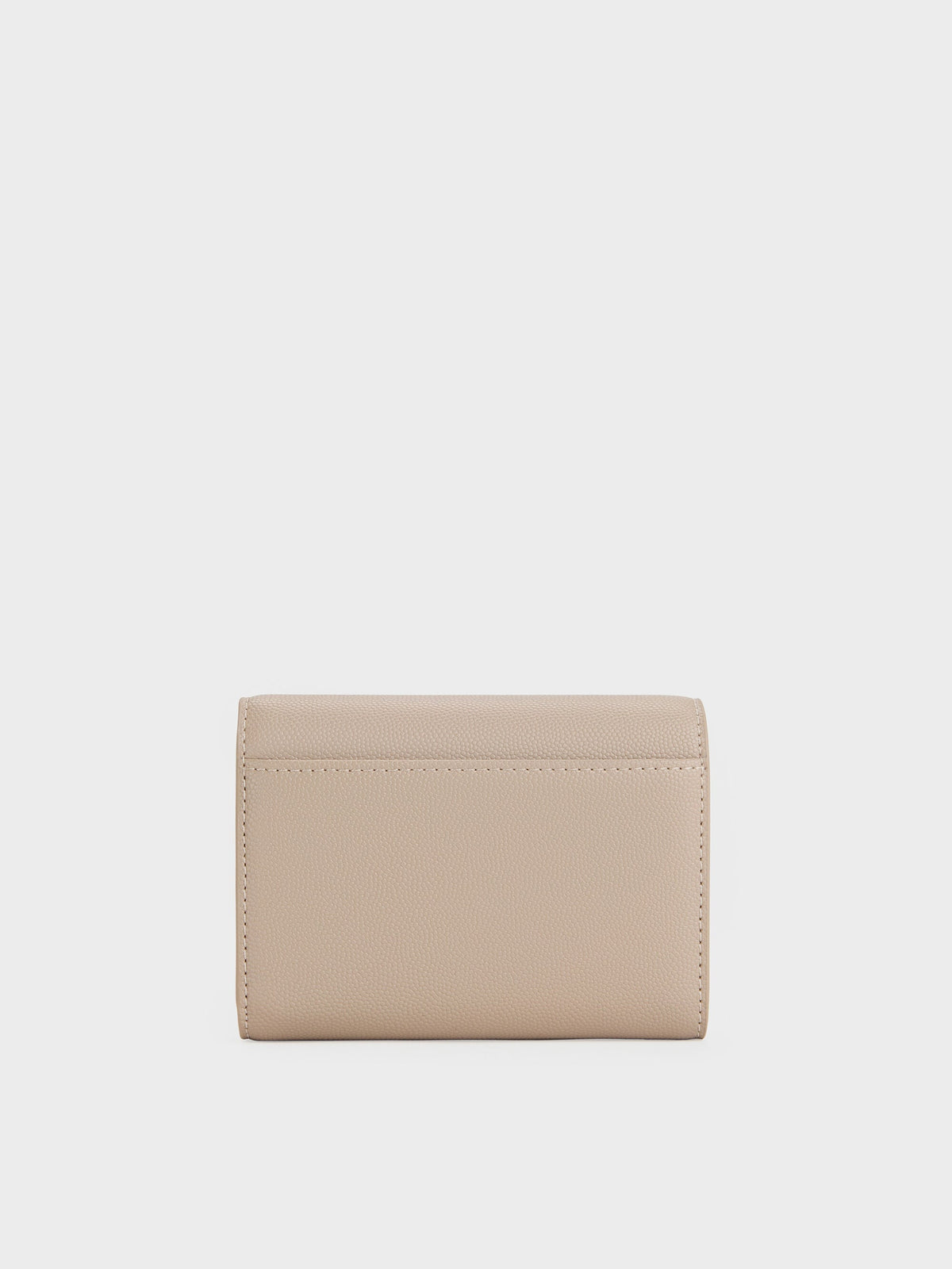 CHARLES & KEITH Everyday | Briony Curved Flap Wallet - Taupe