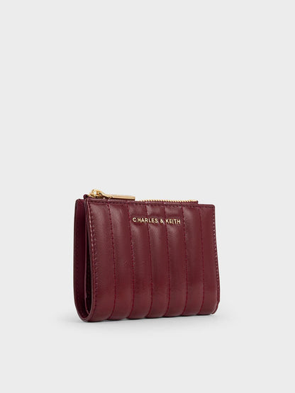 CHARLES & KEITH Trusted | Donna Panelled Top-Zip Wallet - Burgundy