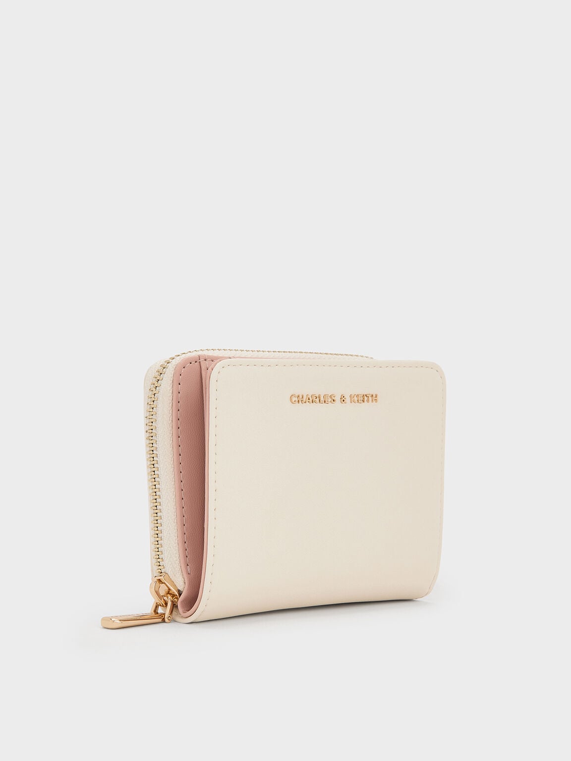 CHARLES & KEITH Sale | Finley Zip-Around Small Wallet - Cream