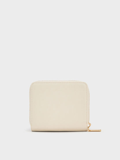 CHARLES & KEITH Sale | Finley Zip-Around Small Wallet - Cream