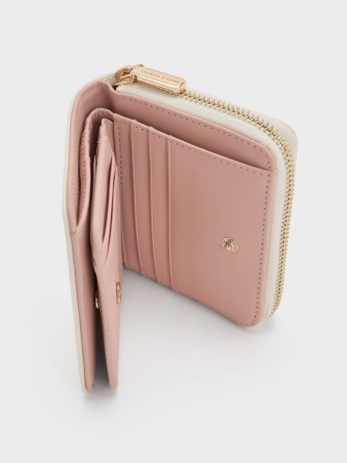 CHARLES & KEITH Sale | Finley Zip-Around Small Wallet - Cream
