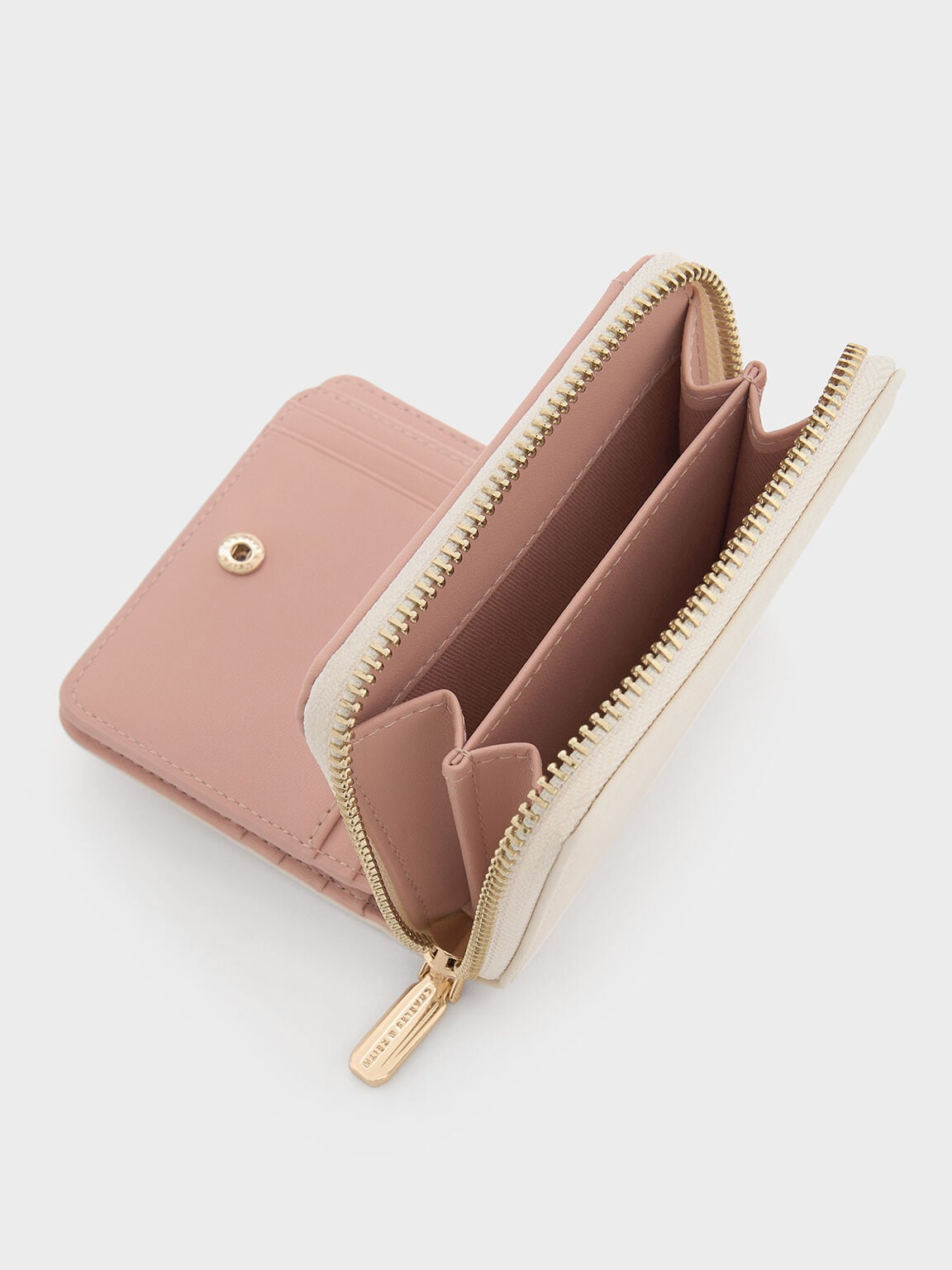 CHARLES & KEITH Sale | Finley Zip-Around Small Wallet - Cream