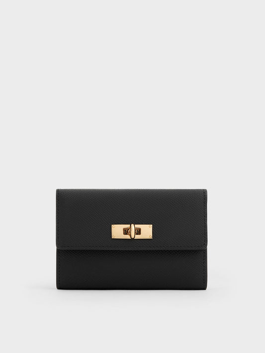 CHARLES & KEITH Special Offer | Tricha Turn-Lock Wallet - Black
