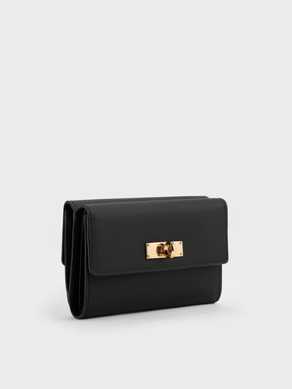 CHARLES & KEITH Special Offer | Tricha Turn-Lock Wallet - Black