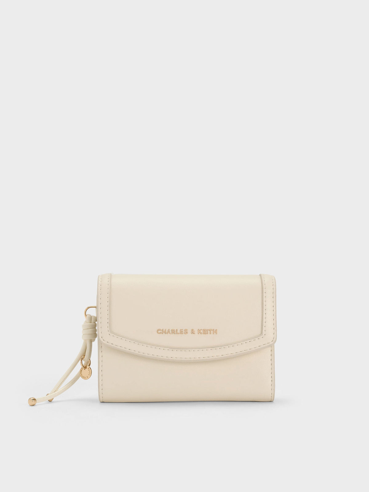 CHARLES & KEITH Essential | Haylen Front-Flap Small Wallet - Cream