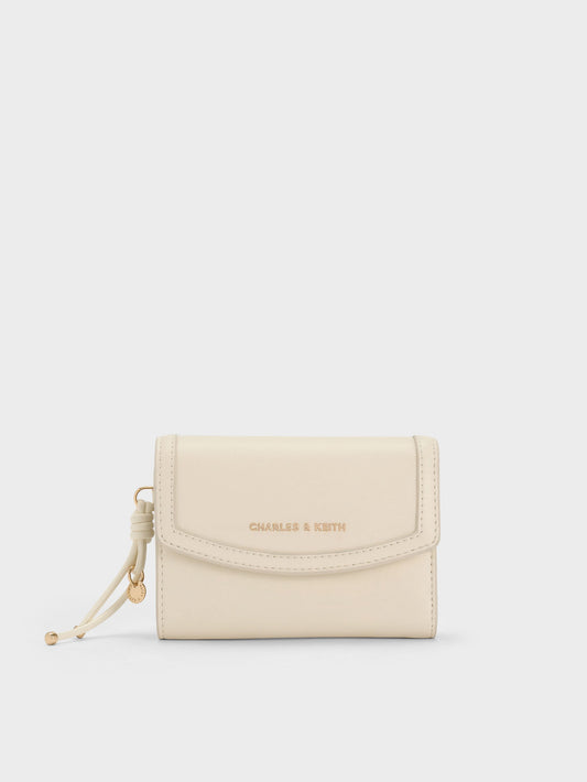 CHARLES & KEITH Essential | Haylen Front-Flap Small Wallet - Cream
