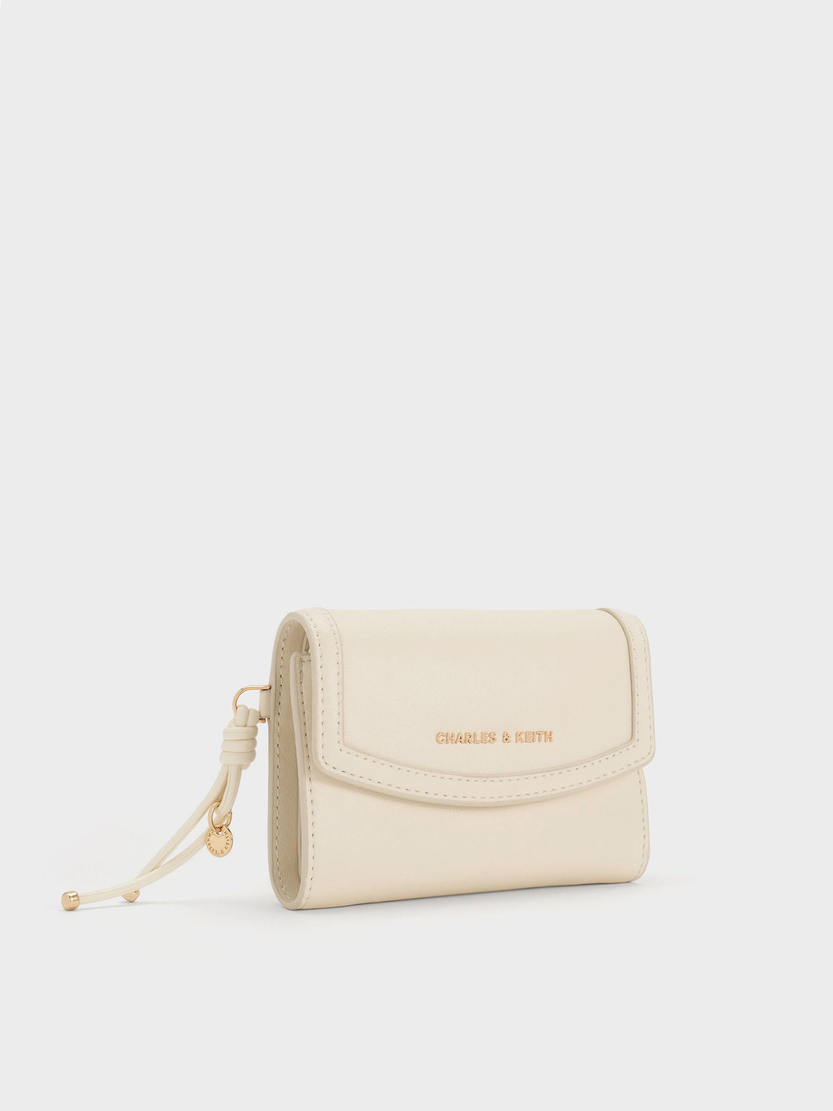 CHARLES & KEITH Essential | Haylen Front-Flap Small Wallet - Cream
