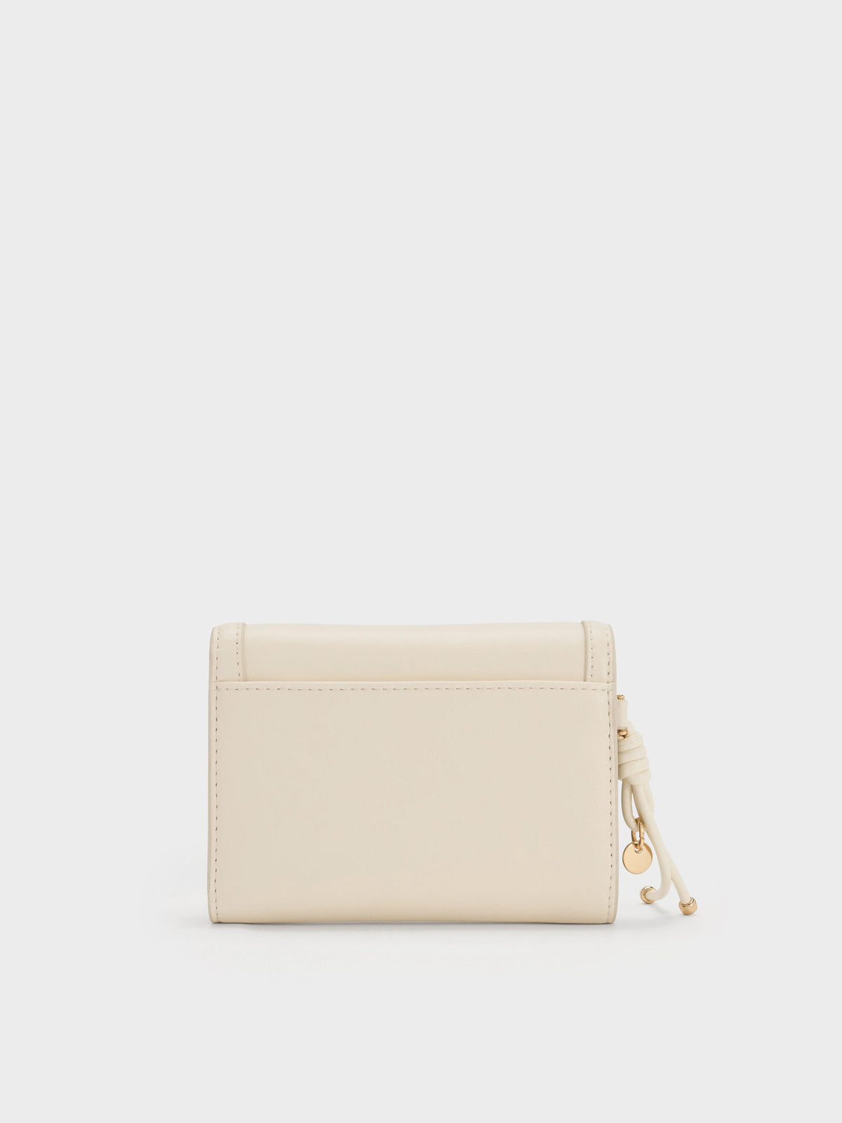 CHARLES & KEITH Essential | Haylen Front-Flap Small Wallet - Cream