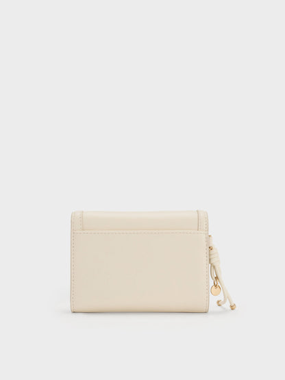 CHARLES & KEITH Essential | Haylen Front-Flap Small Wallet - Cream