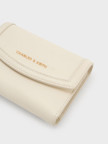 CHARLES & KEITH Essential | Haylen Front-Flap Small Wallet - Cream
