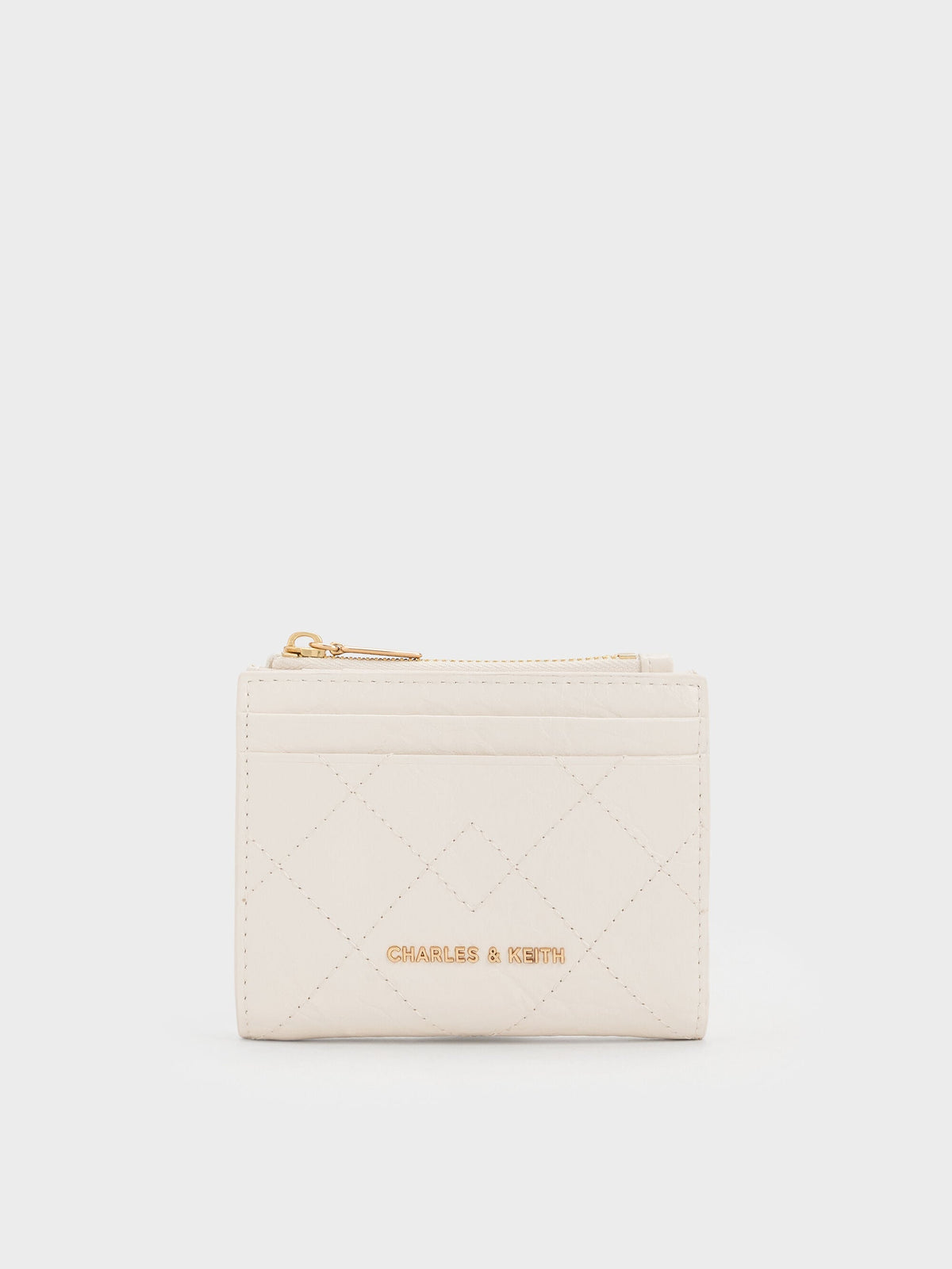 CHARLES & KEITH Trusted | Duo Quilted Small Wallet - Cream