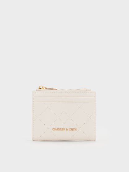 CHARLES & KEITH Trusted | Duo Quilted Small Wallet - Cream