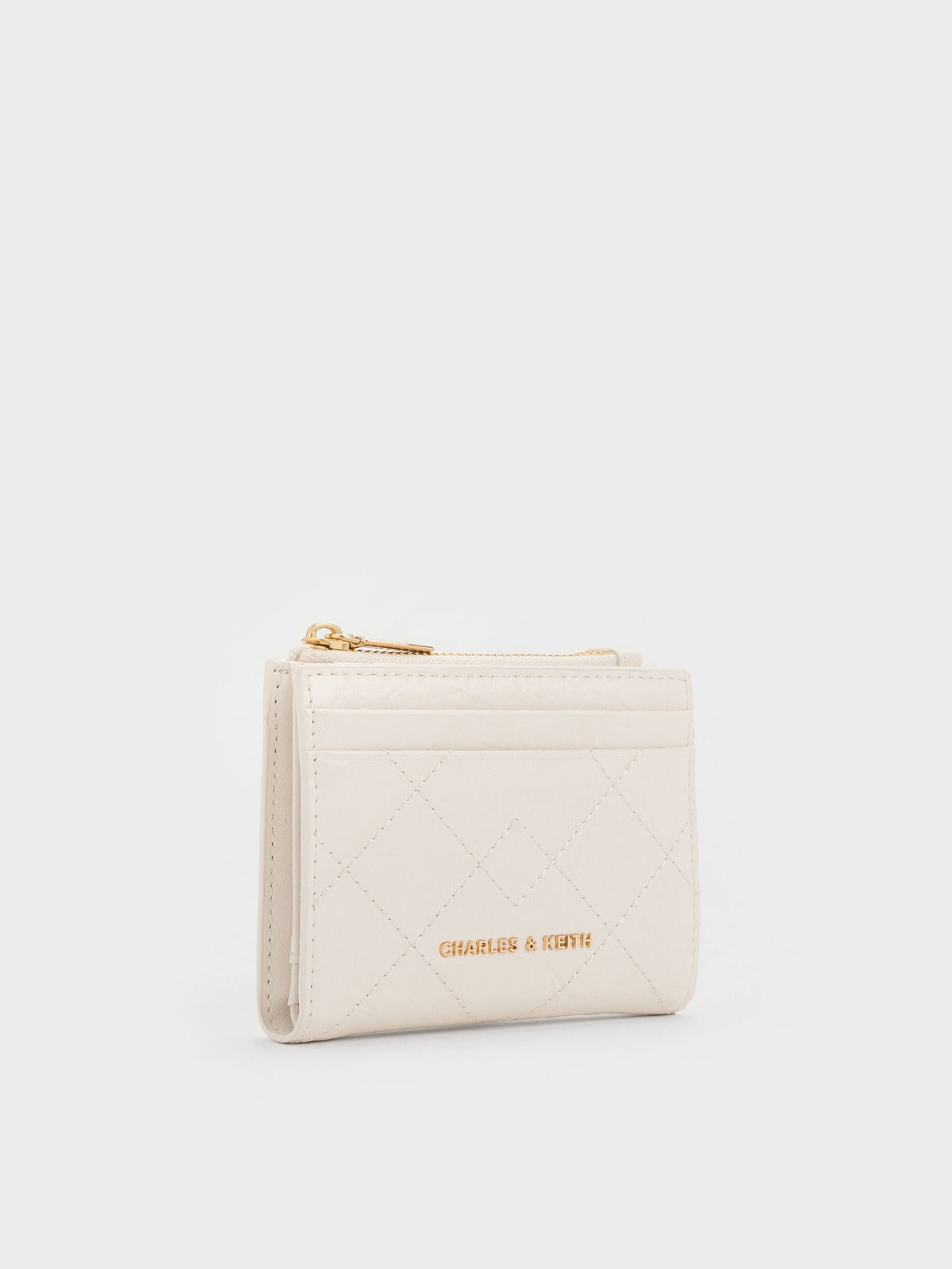 CHARLES & KEITH Trusted | Duo Quilted Small Wallet - Cream