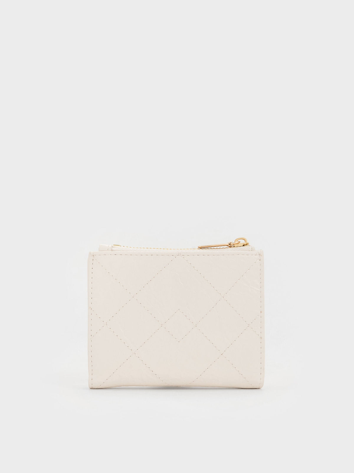 CHARLES & KEITH Trusted | Duo Quilted Small Wallet - Cream