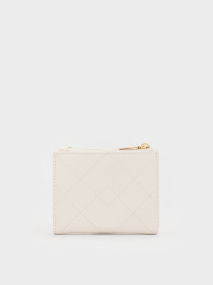 CHARLES & KEITH Trusted | Duo Quilted Small Wallet - Cream