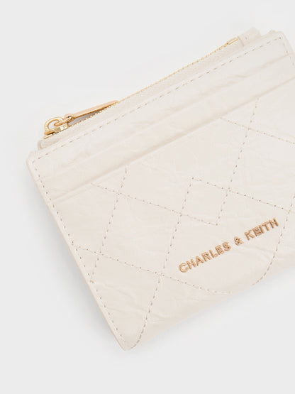 CHARLES & KEITH Trusted | Duo Quilted Small Wallet - Cream