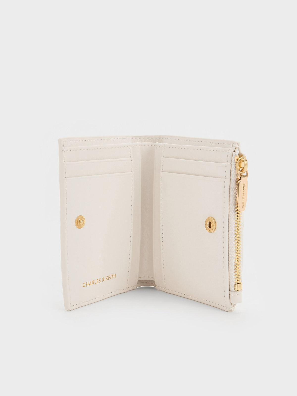 CHARLES & KEITH Trusted | Duo Quilted Small Wallet - Cream
