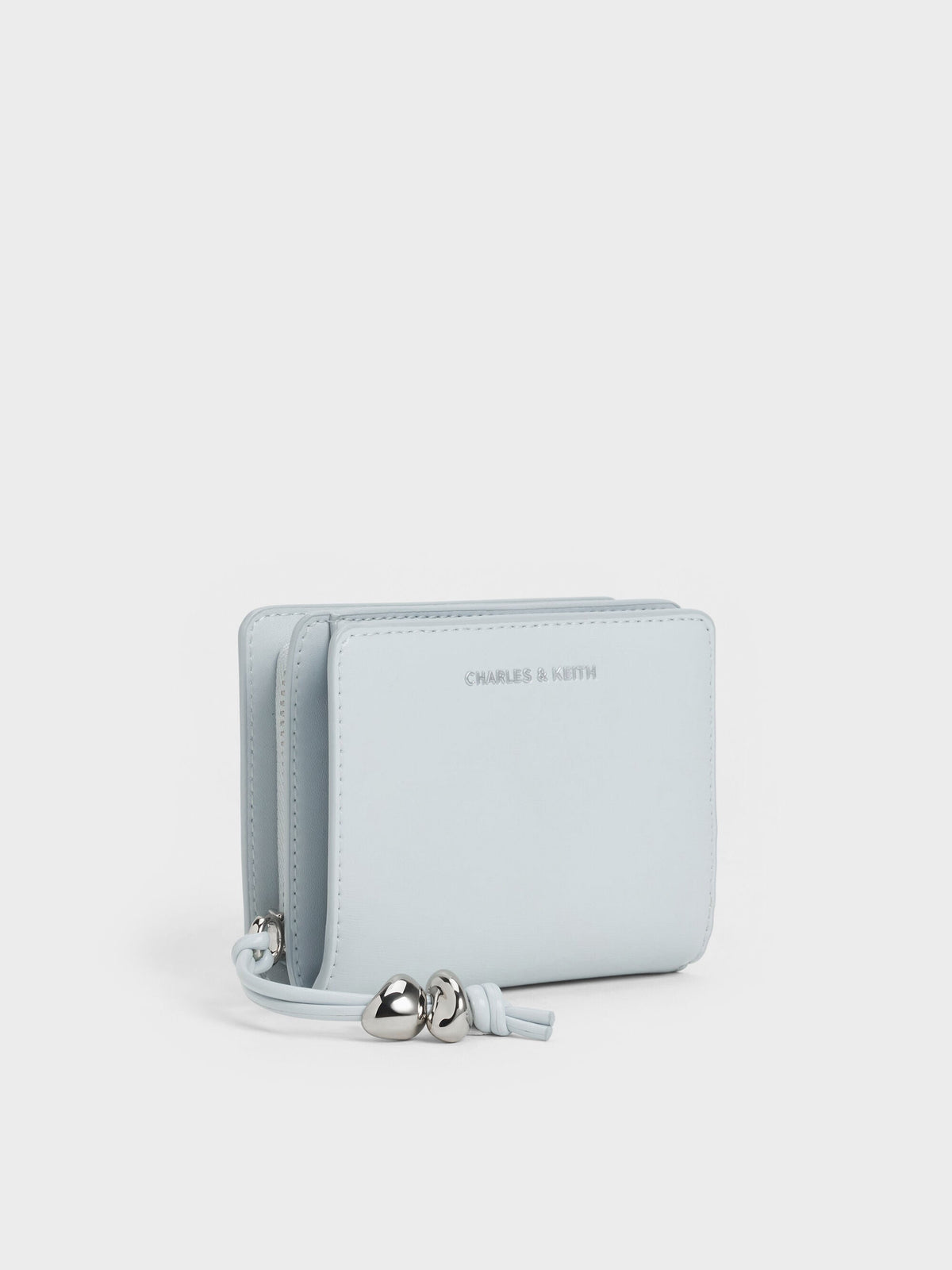 CHARLES & KEITH Best Seller | Augustine Zip-Around Small Wallet - Sea Salt Blue