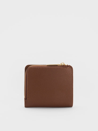 CHARLES & KEITH Featured | Keely Top Zip Small Wallet - Dark Brown
