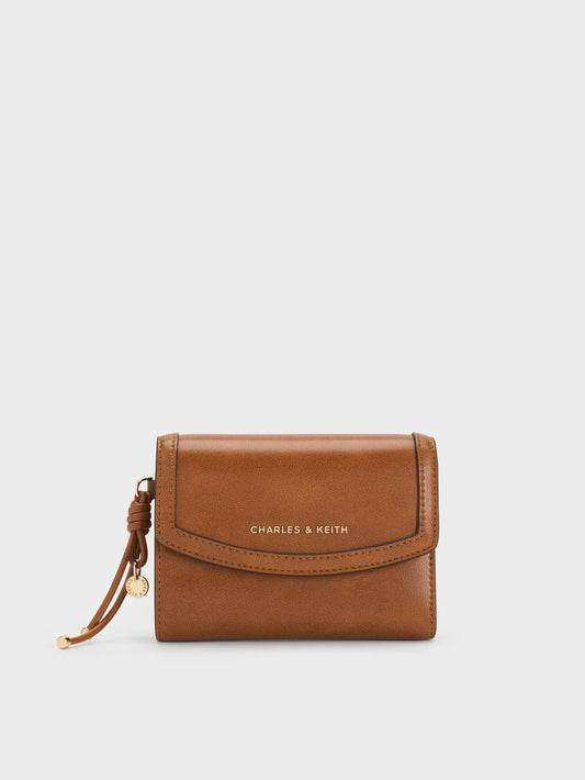 CHARLES & KEITH Hot Sale | Haylen Front-Flap Small Wallet - Distressed Tan