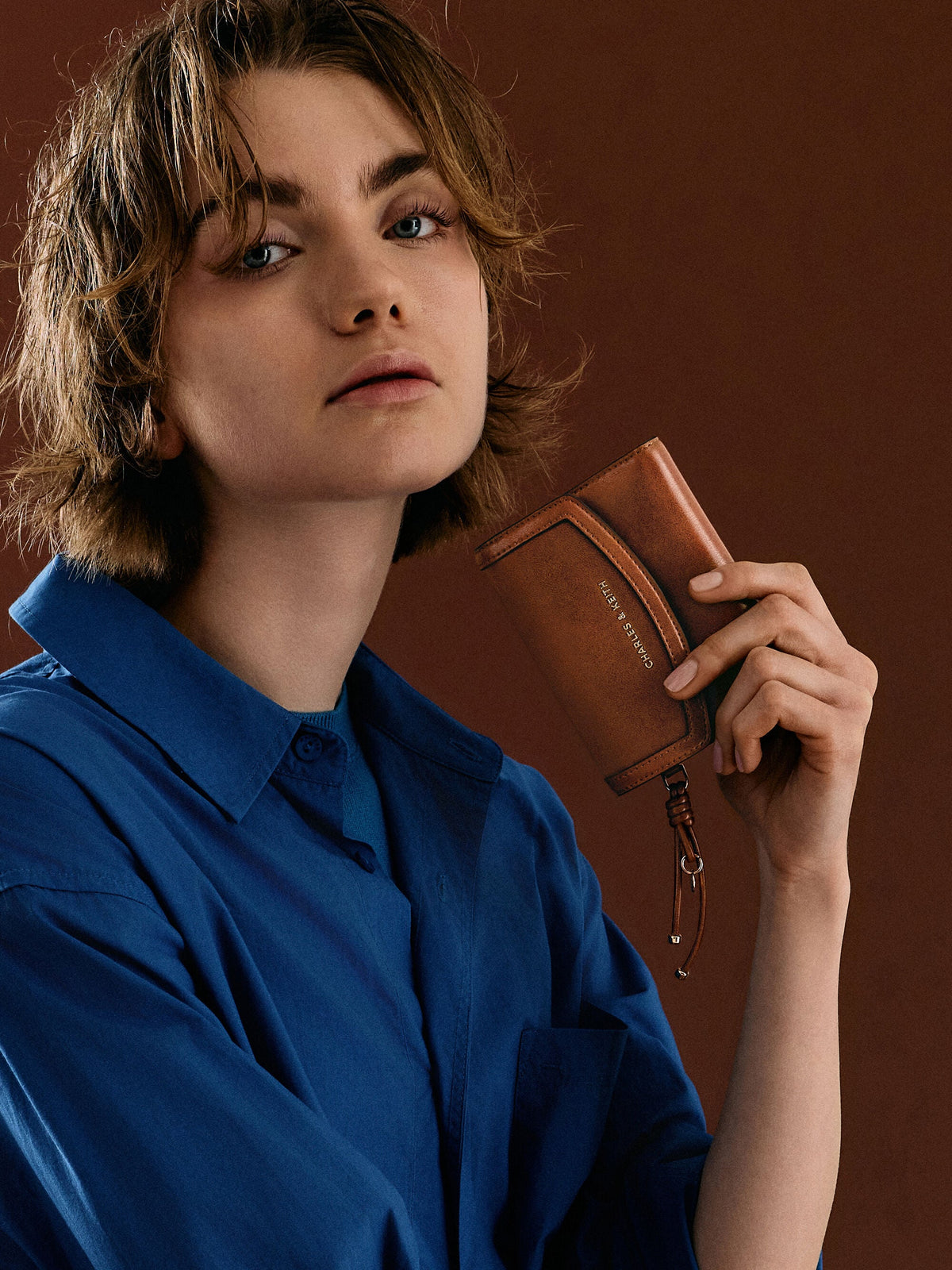 CHARLES & KEITH Hot Sale | Haylen Front-Flap Small Wallet - Distressed Tan