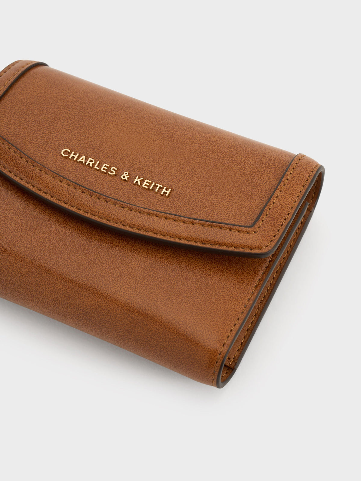 CHARLES & KEITH Hot Sale | Haylen Front-Flap Small Wallet - Distressed Tan