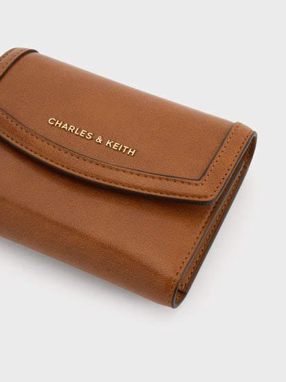 CHARLES & KEITH Hot Sale | Haylen Front-Flap Small Wallet - Distressed Tan