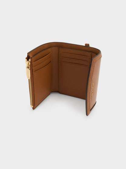 CHARLES & KEITH Hot Sale | Haylen Front-Flap Small Wallet - Distressed Tan