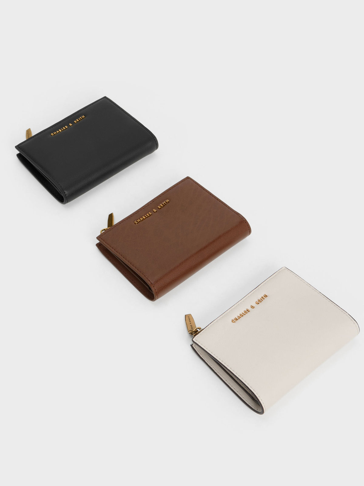 CHARLES & KEITH Recommended | Harmonee Top-Zip Small Wallet - Ivory