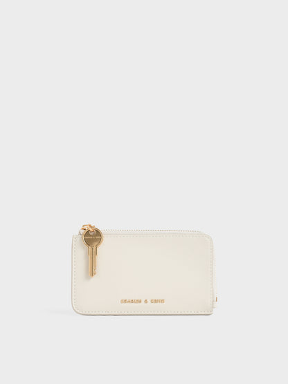 CHARLES & KEITH Special Offer | Lane Key Zip-Around Wallet - Cream