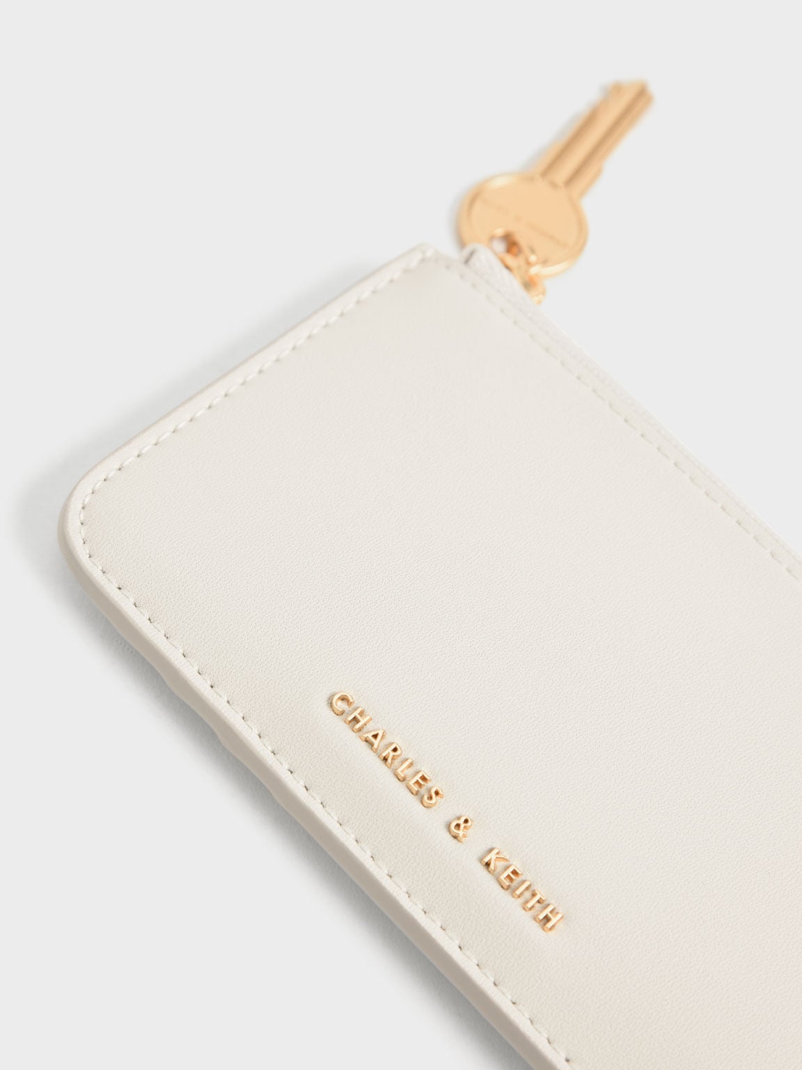 CHARLES & KEITH Special Offer | Lane Key Zip-Around Wallet - Cream