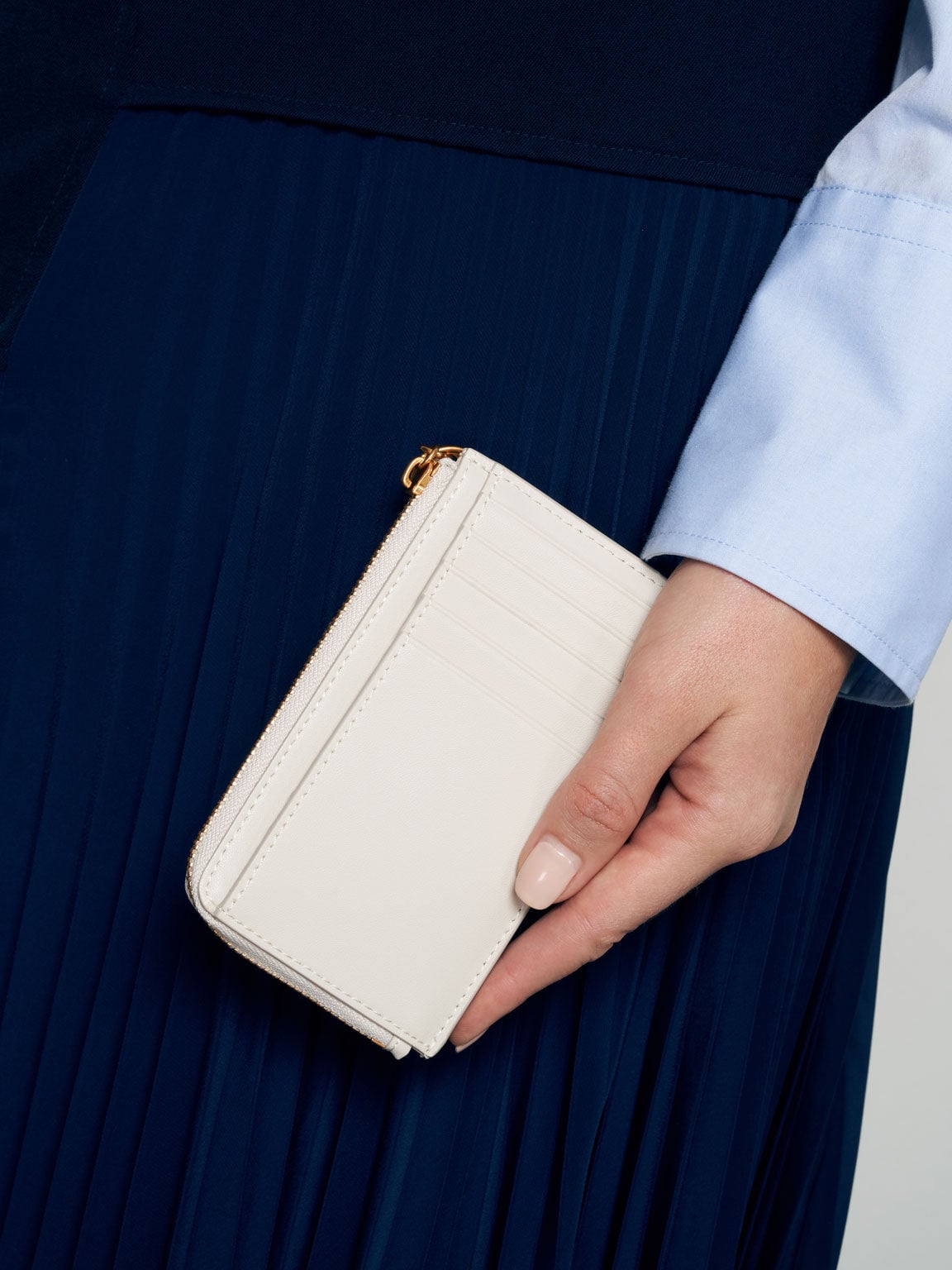 CHARLES & KEITH Special Offer | Lane Key Zip-Around Wallet - Cream
