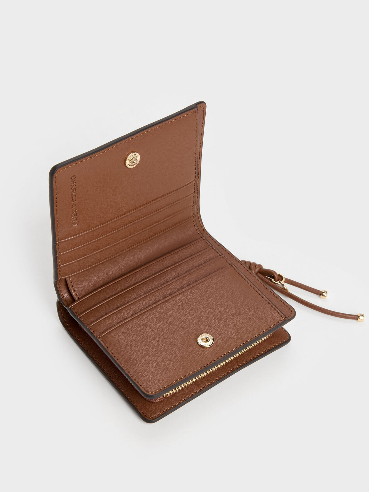CHARLES & KEITH Trending | Everleigh Zip-Around Small Wallet - Chocolate