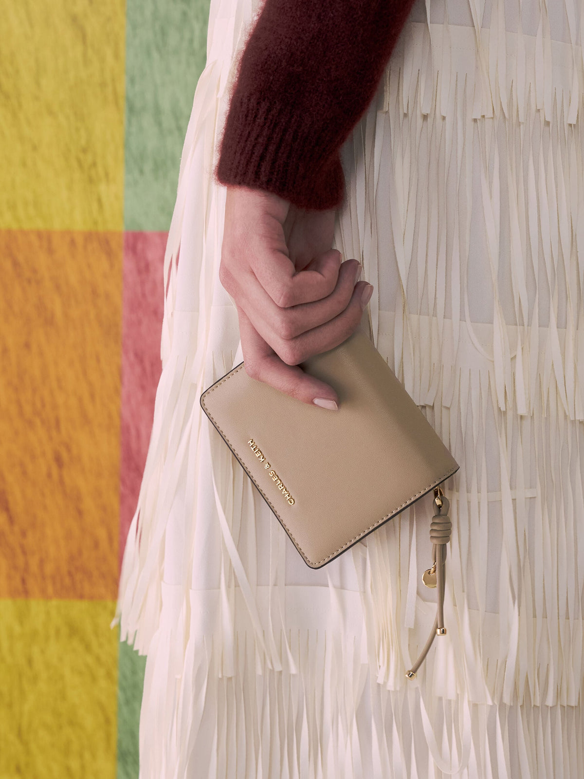 CHARLES & KEITH Featured | Everleigh Zip-Around Small Wallet - Taupe