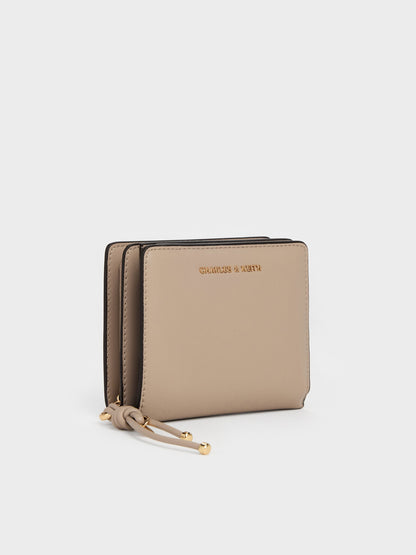 CHARLES & KEITH Featured | Everleigh Zip-Around Small Wallet - Taupe