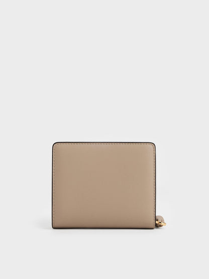CHARLES & KEITH Featured | Everleigh Zip-Around Small Wallet - Taupe