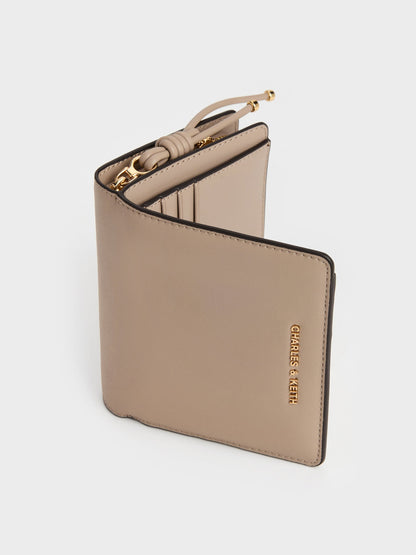 CHARLES & KEITH Featured | Everleigh Zip-Around Small Wallet - Taupe