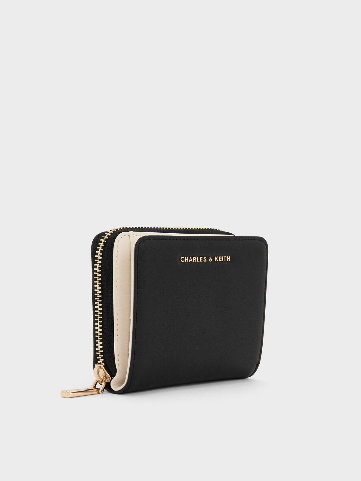 CHARLES & KEITH Featured | Finley Zip-Around Small Wallet - Black