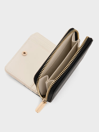 CHARLES & KEITH Featured | Finley Zip-Around Small Wallet - Black